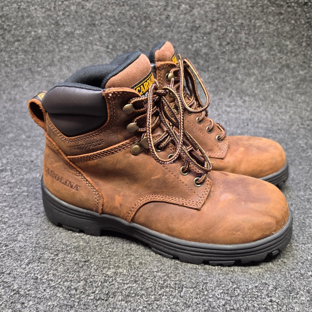 Carolina Work Boots Brown Mens 8D Waterproof Leather CA3026 Mid Top Outdoors